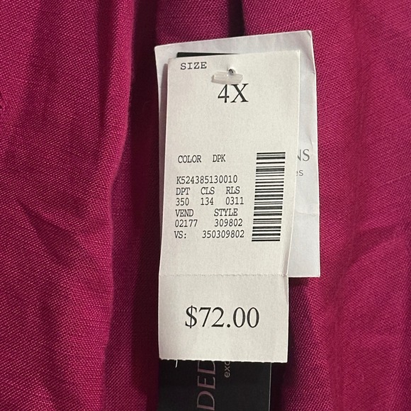 Added Dimensions Womens 4X Dark Pink Button Front Blouse jacket Long Sleeve Top - Picture 2 of 3